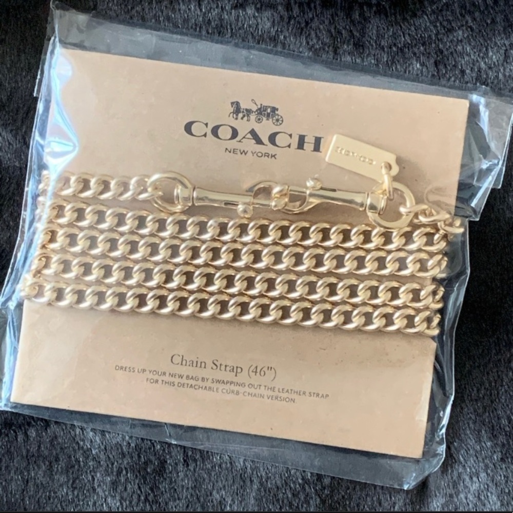 NEW! COACH Chain Bag Strap, Goldtone, NEW WITH TAGS! FABULOUS! NWT - Picture 10 of 14